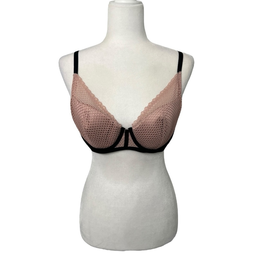 Victoria's Secret Black and Rose Gold Full-Coverage Bra with Underwire